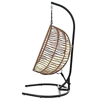 Streamdale Furniture Single Person Folding Hanging Egg Chair with Stand for Indoor and Outdoor Use