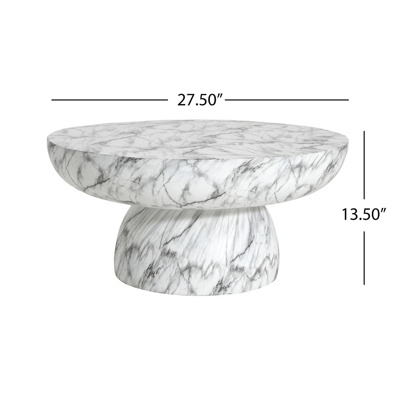 Streamdale Furniture Faux Marble Coffee Table for Both Indoor and Outdoor Use