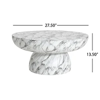 Streamdale Furniture Faux Marble Coffee Table for Both Indoor and Outdoor Use