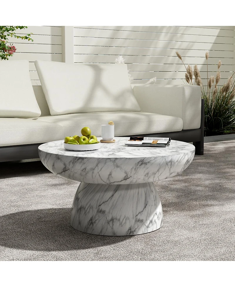 Streamdale Furniture Faux Marble Coffee Table for Both Indoor and Outdoor Use