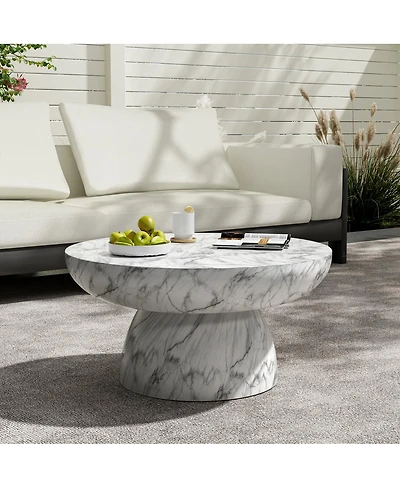 Streamdale Furniture Faux Marble Coffee Table for Both Indoor and Outdoor Use