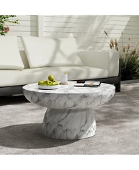 Streamdale Furniture Faux Marble Coffee Table for Both Indoor and Outdoor Use