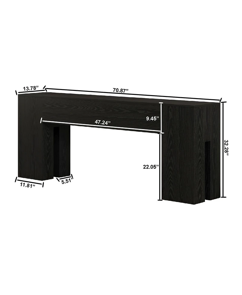 Slickblue 70.8" Wooden Console Table for Sofa or Hallway