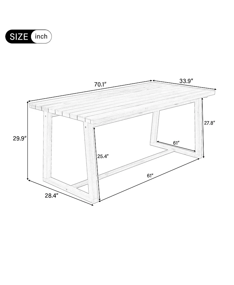 Streamdale Furniture Outdoor Table for Patio, Backyard, Garden
