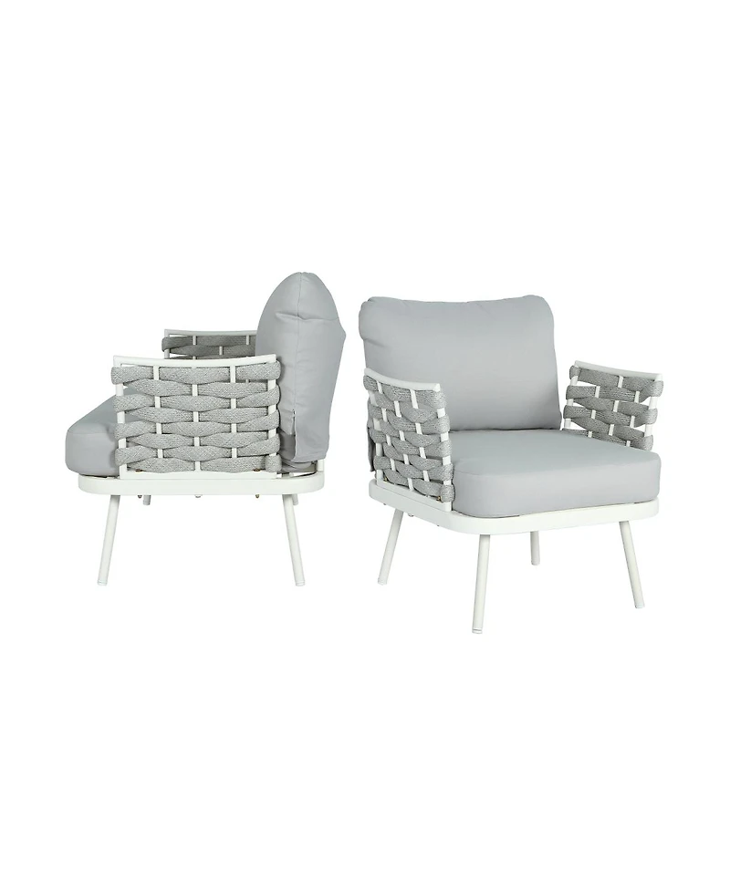 Streamdale Furniture Mariano Steel Club Chair Set of 2