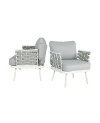 Streamdale Furniture Mariano Steel Club Chair Set of 2