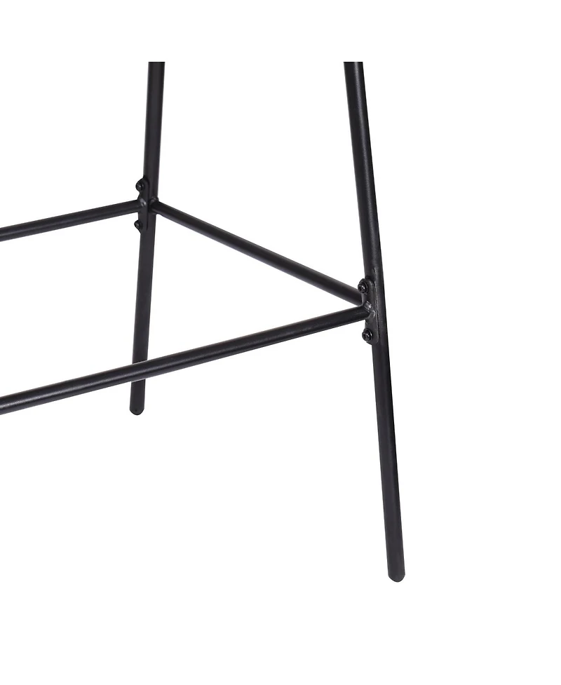 Streamdale Furniture Ladd Outdoor Metal Wicker Barstool, Light Faux Wicker, Set of 2