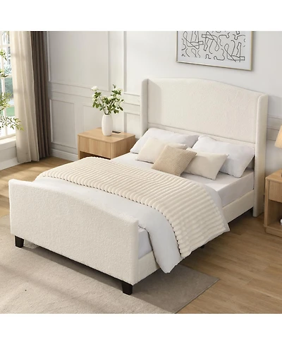 Streamdale Furniture Upholstered Full Bed Frame with High Headboard and Footboard