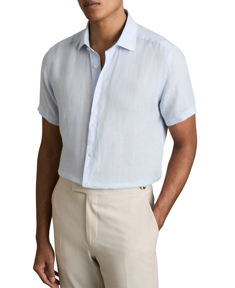 Reiss Men's Holiday Linen Short-Sleeve Shirt