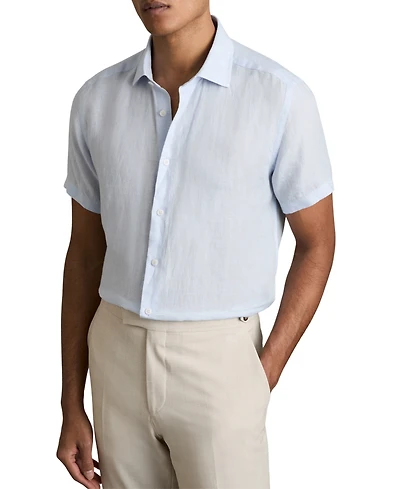 Reiss Men's Holiday Linen Short-Sleeve Shirt