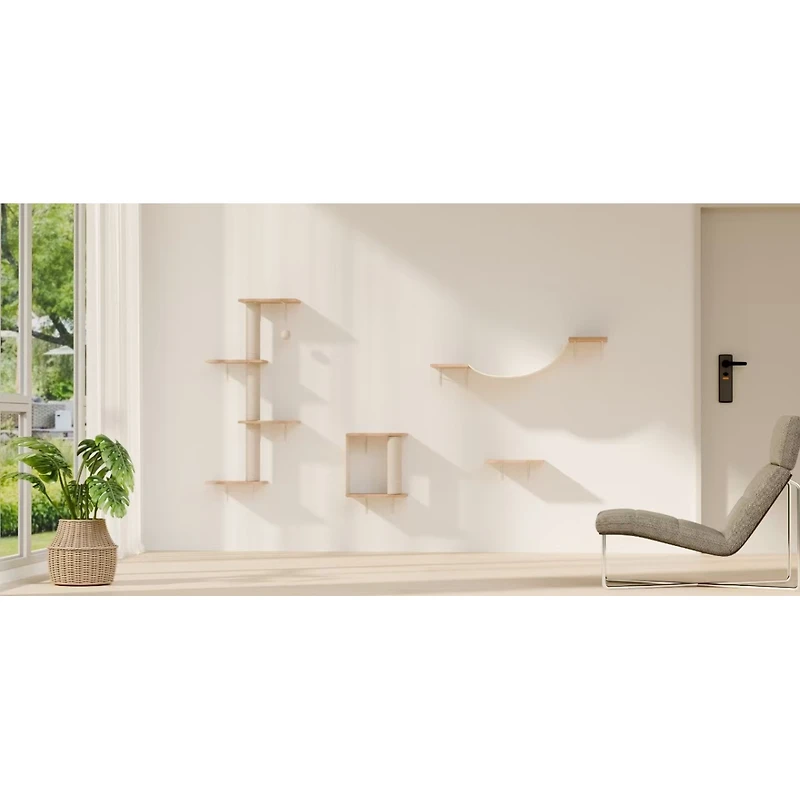 Streamdale Furniture Modern Wall-Mounted Cat Furniture - 4pcs