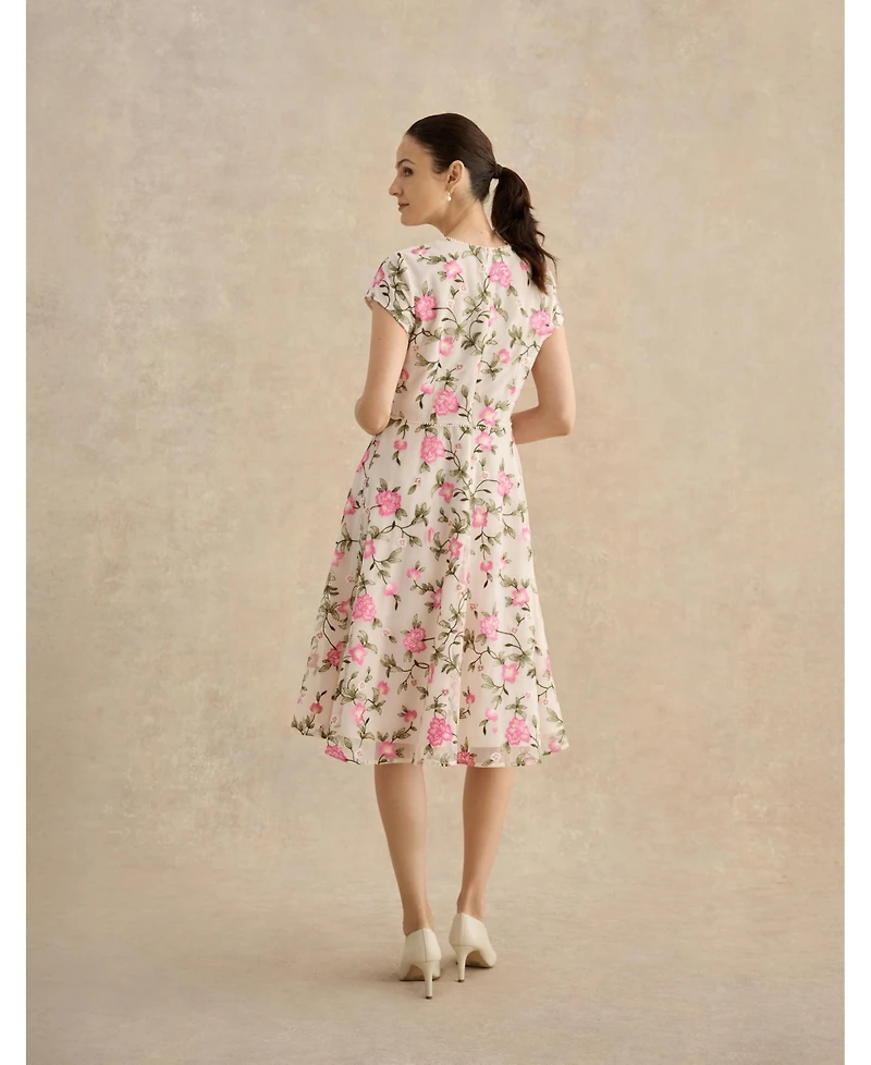Hobbs London Women's Tia Embroidered Floral Midi Dress