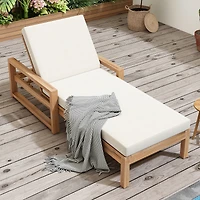 Streamdale Furniture 5-Position Outdoor Chaise Lounge with Cushion and Adjustable Backrest