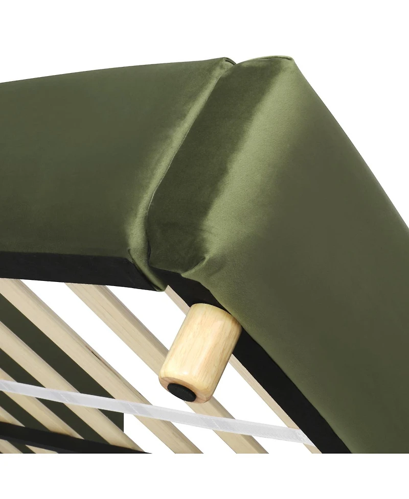 Streamdale Furniture California King Upholstered Velvet Bed Frame with Curved Headboard