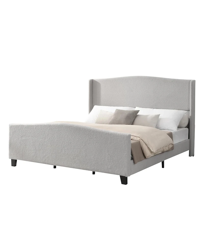 Streamdale Furniture King Size Upholstered Bed Frame With High Headboard And Footboard