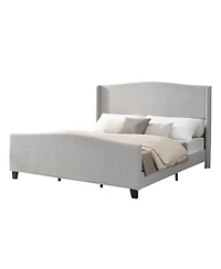Streamdale Furniture King Size Upholstered Bed Frame With High Headboard And Footboard