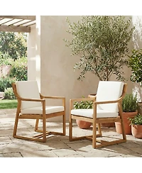 Streamdale Furniture Outdoor Chairs for Patio, Backyard, Garden, Light Teak Wood+ Cushion