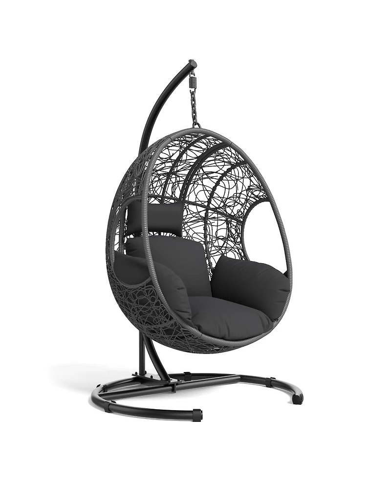 Streamdale Furniture 42" Extra Wide U-Base Hanging Egg Chair with Cushion and Waterproof Cover