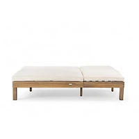 Streamdale Furniture 5-Position Adjustable Double Chaise Lounge with Cushions and Side Trays