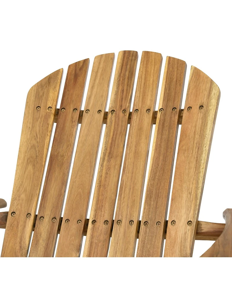 Streamdale Furniture Folding Wooden Adirondack Chair - Teak Finish Outdoor Patio Lounge Furniture