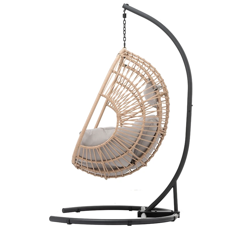 Streamdale Furniture Outdoor Wicker Swing Egg Chair Natural Color-Seat Part Only