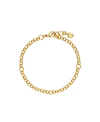 Fable England Gold Lucky Clover and Pearl Charm Bracelet