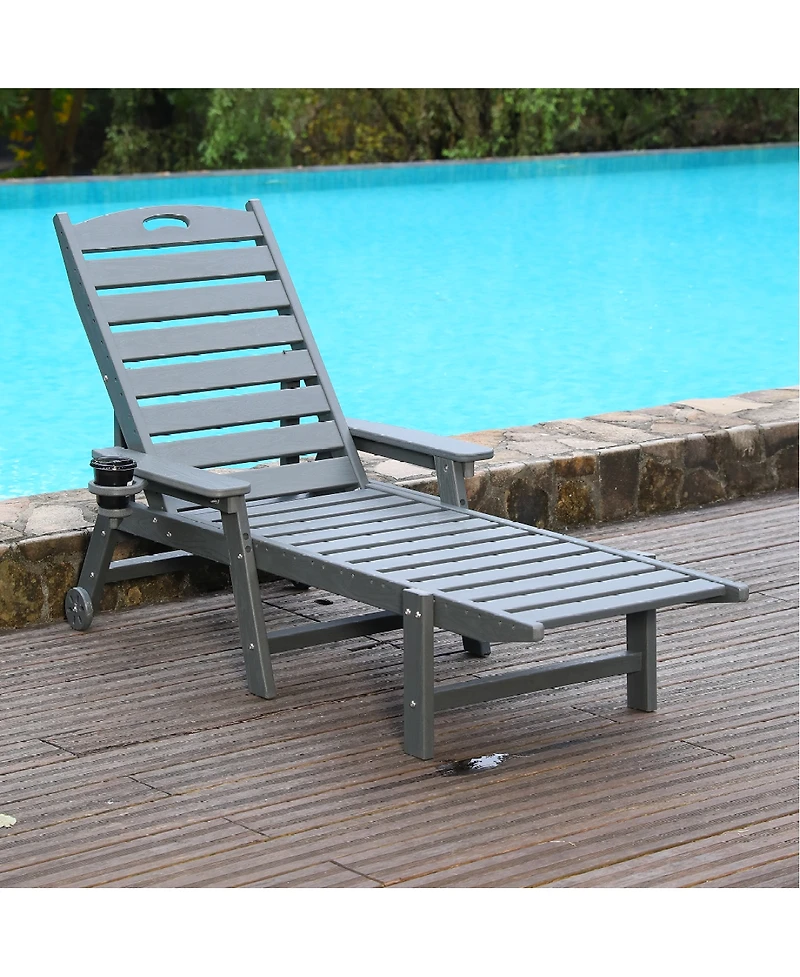 Streamdale Furniture Hdpe 4-Position Adjustable Outdoor Chaise Lounge Chair