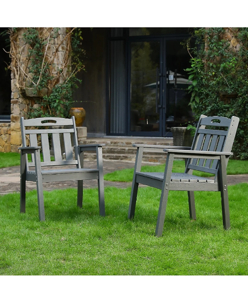 Streamdale Furniture Hdpe Outdoor Terrace Dining Chair Set - (Vertical Backrest)