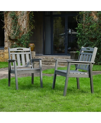 Streamdale Furniture Hdpe Outdoor Terrace Dining Chair Set - (Vertical Backrest)