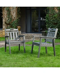 Streamdale Furniture Hdpe Outdoor Terrace Dining Chair Set - (Vertical Backrest)