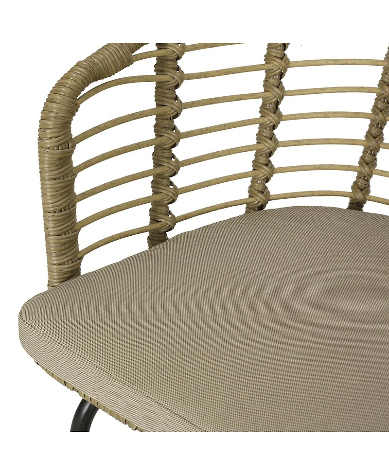 Streamdale Furniture Modern Wicker Tub Chair Set with Water-Resistant Cushions - 2-Piece Set