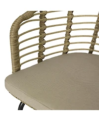 Streamdale Furniture Modern Wicker Tub Chair Set with Water-Resistant Cushions - 2-Piece Set