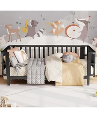 Streamdale Furniture Twin Size Metal Platform Bed with Rails