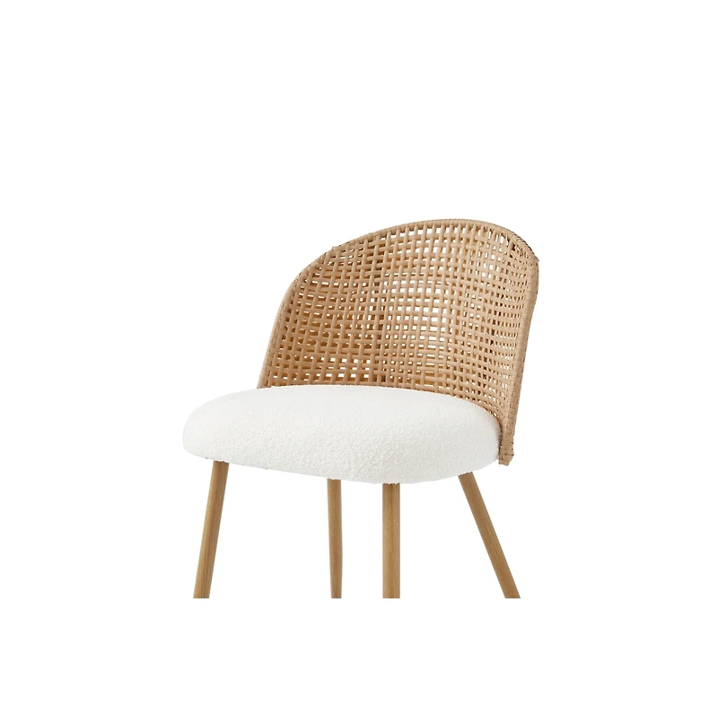 Streamdale Furniture Set of 4 Wicker Dining Chairs with Cushions