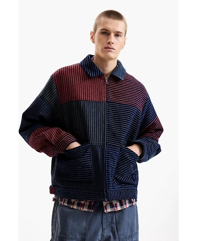 Desigual Men's Chenille Coat Blocks