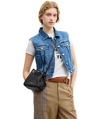 Coach Leather Jade Drawstring Crossbody Bag