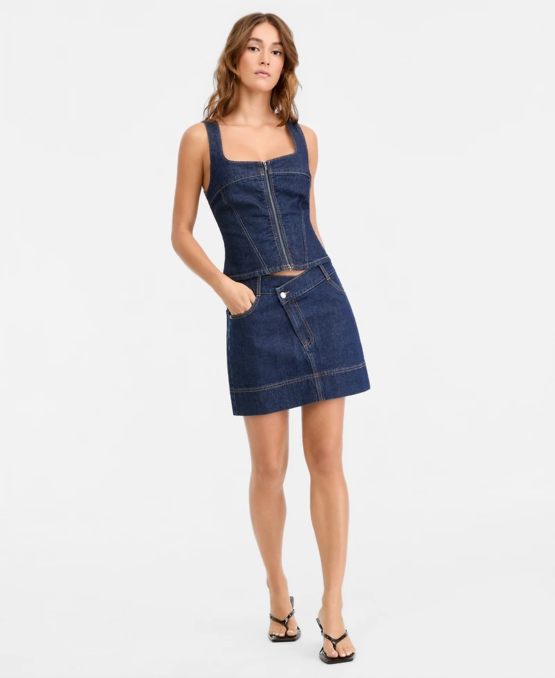 Bar Iii Women's Denim Zip Corset, Macy's Exclusive