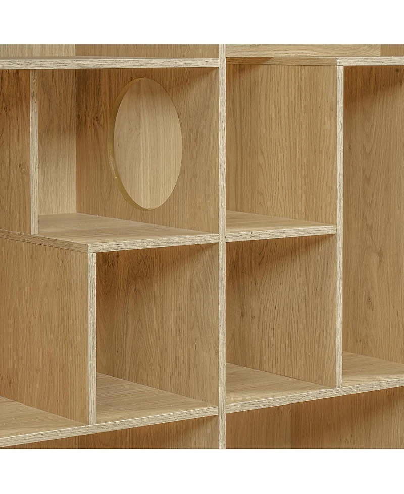 Streamdale Furniture 2-in-1 Wood Cat House and Bookshelf with Storage