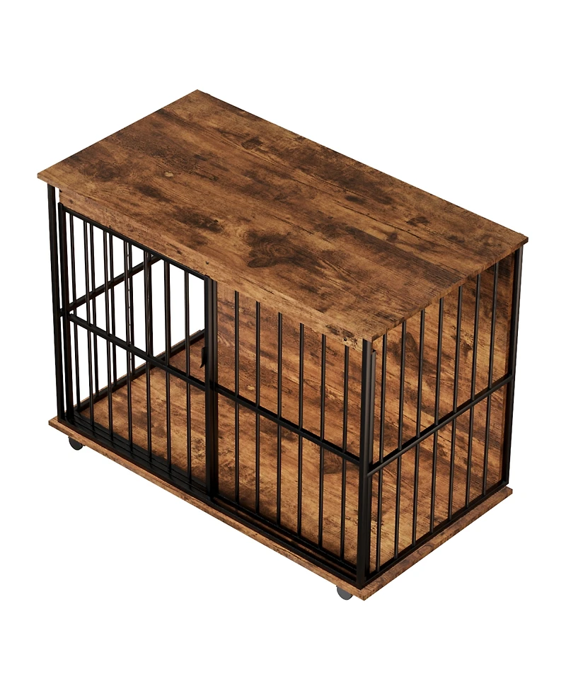 Streamdale Furniture Large Wooden Dog Crate Furniture with Tray for Medium to Large Dogs