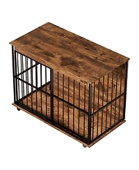 Streamdale Furniture Large Wooden Dog Crate Furniture with Tray for Medium to Large Dogs