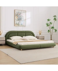 Streamdale Furniture Modern Curved Upholstered King Platform Bed