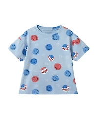 Andy and Evan Toddler Boys Patriotic Smiles Short Sleeve Tee