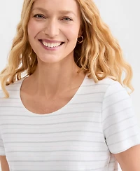 Style & Co Women's Printed Short-Sleeve Scoop-Neck Top, Macy's Exclusive