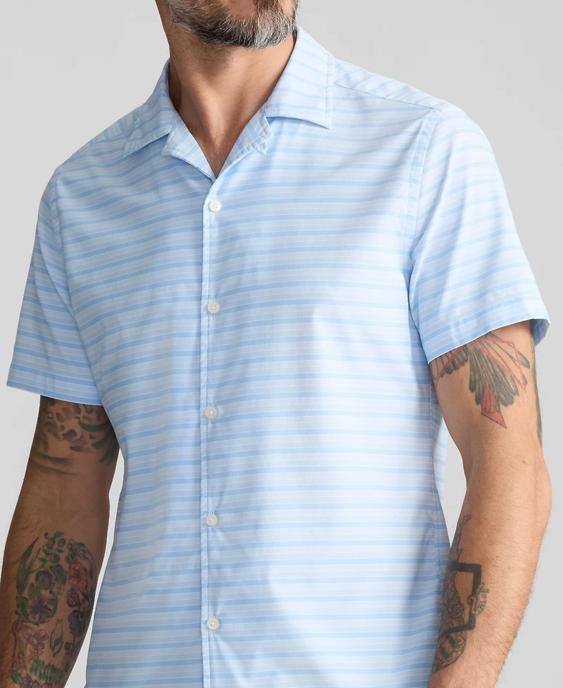 UNTUCKit Men's Regular Fit Performance Short-Sleeve Camp Collar Shirt