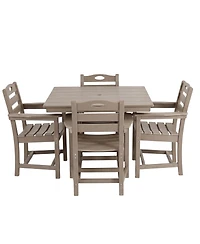 Streamdale Furniture Weathered Wood Hdpe 5-Piece Outdoor Patio Dining Set