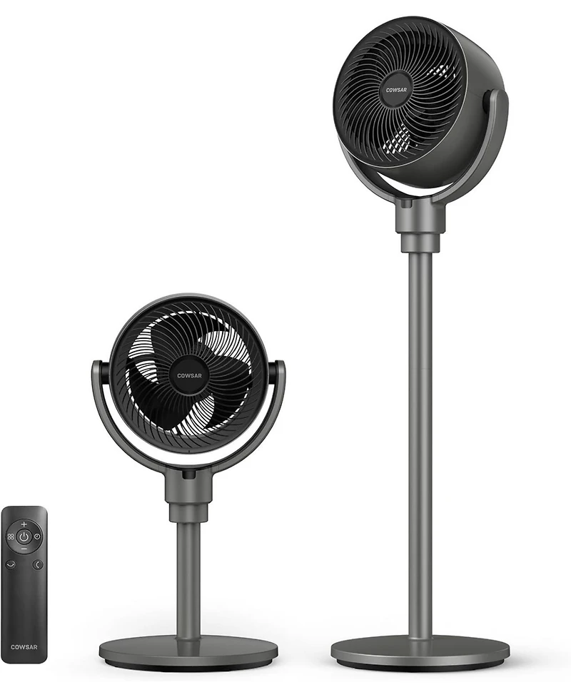 Cowsar Quiet Pedestal Fan, 150degree(s)+120degree(s) Osc, 6 Spd/3M/7H, Dc