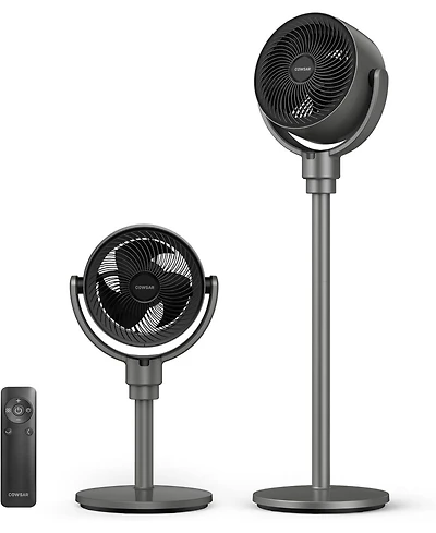 Cowsar Quiet Pedestal Fan, 150degree(s)+120degree(s) Osc, 6 Spd/3M/7H, Dc