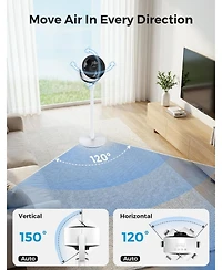 Cowsar Quiet Pedestal Fan, 150degree(s)+120degree(s) Osc, 6 Spd/3M/7H, Dc