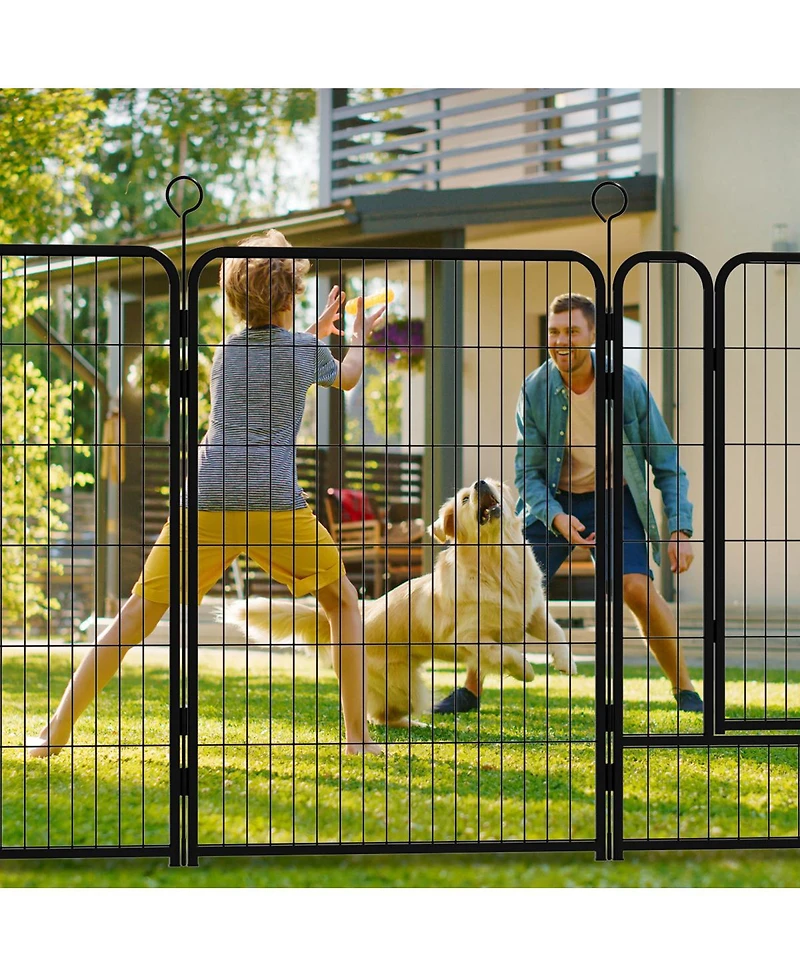 Streamdale Furniture 16-Panel 40-Inch Heavy-Duty Metal Dog Playpen - Indoor/Outdoor Pet Fence