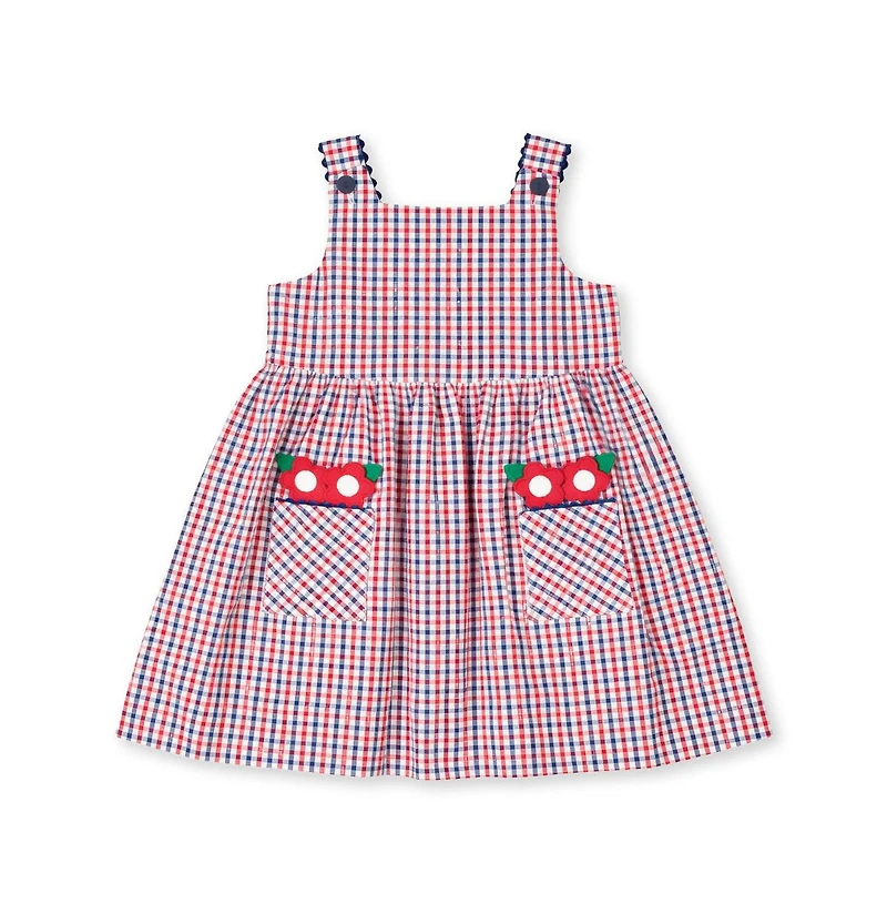 Florence Eiseman Big Girls Plaid Seersucker Dress With Flowers